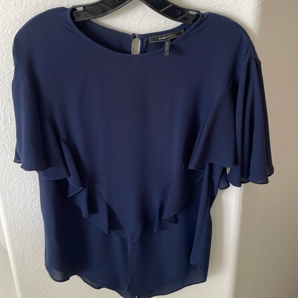 BCBG Navy Short-sleeve Top